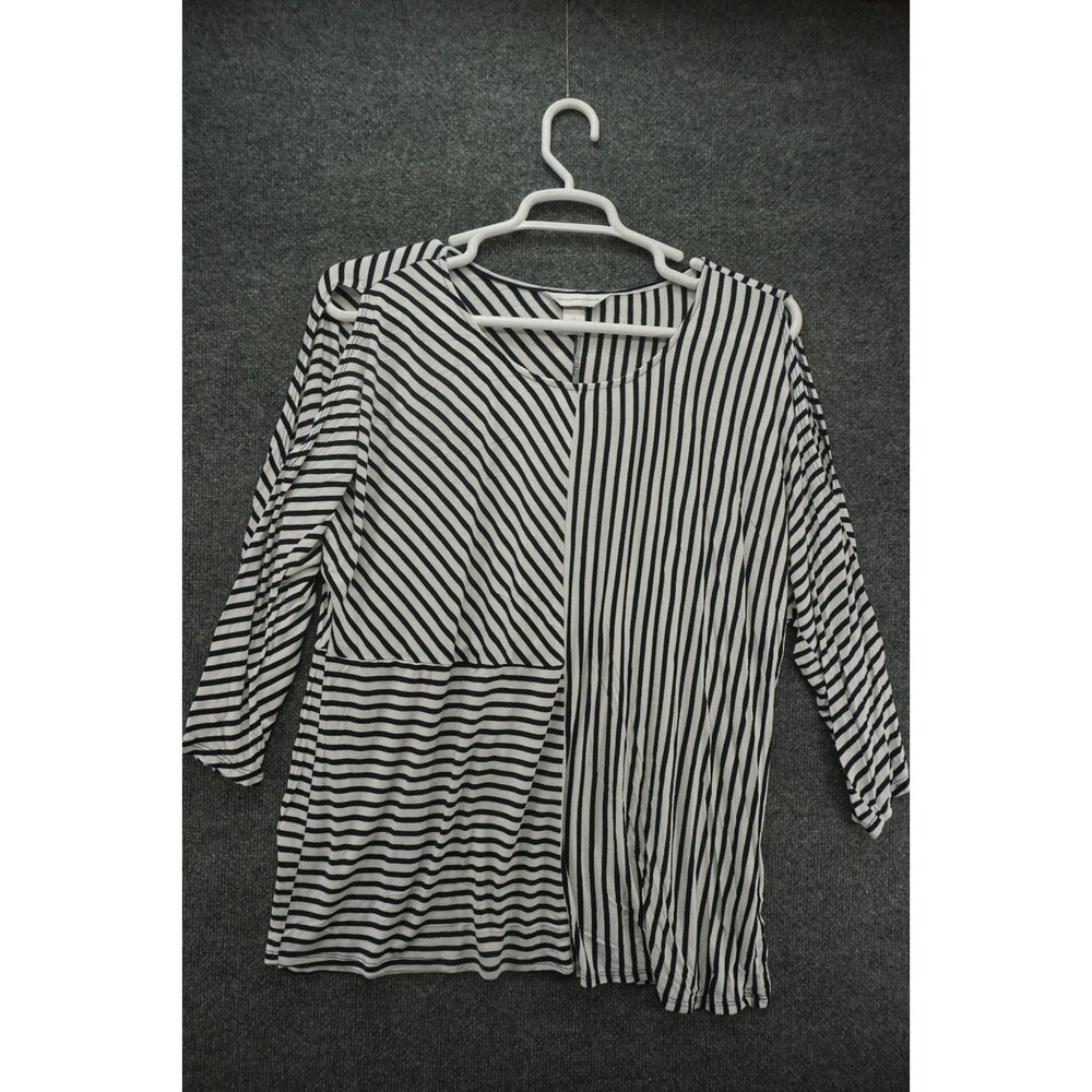 Christopher & Banks Mixed Stripe Cold Shoulder Top XL